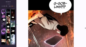 Reading view showing manga pages