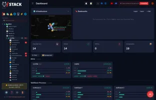 Datacenter overview with cluster map, node health, and real-time metrics