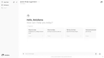 Belullama Open WebUI interface showing chat with language model