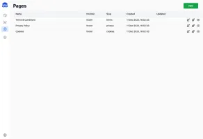 Admin panel - Pages management