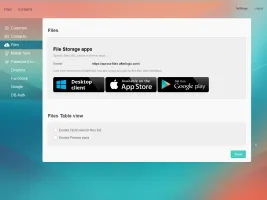 Admin panel: user settings