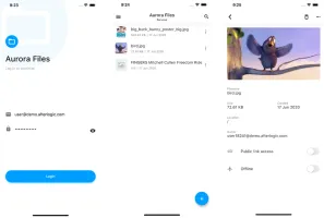 Mobile app screens