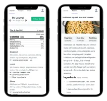 Mobile view of kcal food nutrition journal