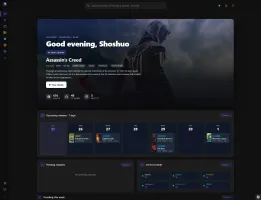 Main dashboard with widgets and service health