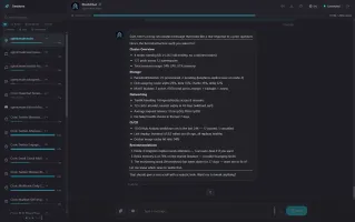PinchChat demo showing the chat interface with tool calls and session sidebar