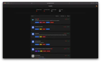 Dashboard in dark mode