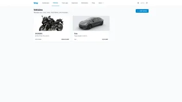 Vehicle list view with make, model, and fuel type