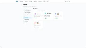 Integrations settings page for notifications, Home Assistant, and UK services