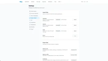 Import/export interface for backups and data migration