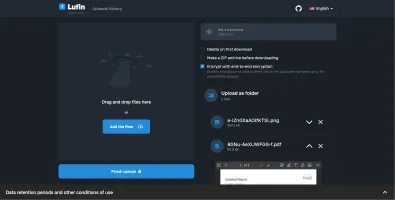 Lufin file sharing interface