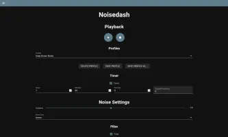 Dark mode screenshot of Noisedash