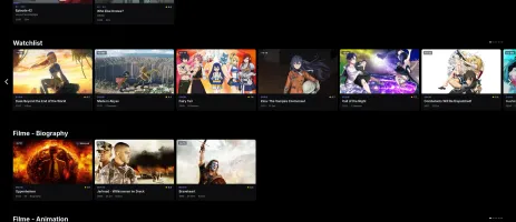 NEVU TV show library browsing interface