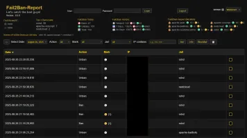 Main event list view with filtering and search