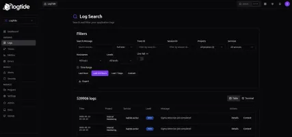 Logs Explorer screen