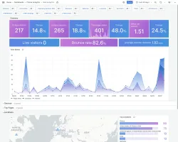 Web analytics dashboard in light mode
