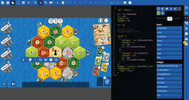Game editor interface showing widget configuration