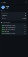 Operator details modal with session history