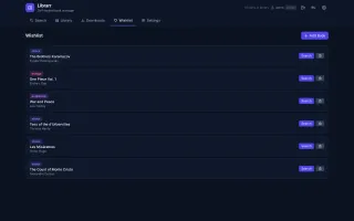 Wanted list with state, quality profile, and scheduler decisions