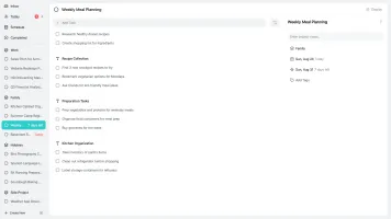 Weekly meal planning screenshot from README