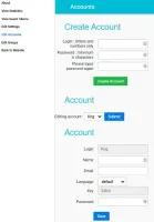 User accounts management screen