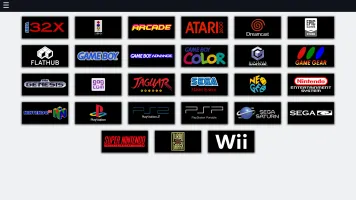 Library page showing supported emulation platforms