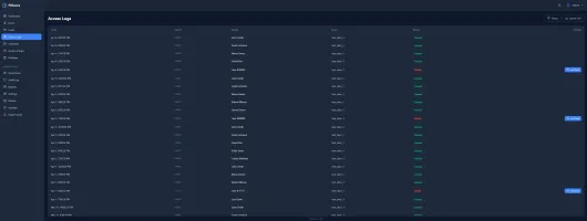Access logs with filtering and export