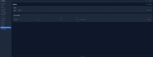 Updates page for one-click upgrades
