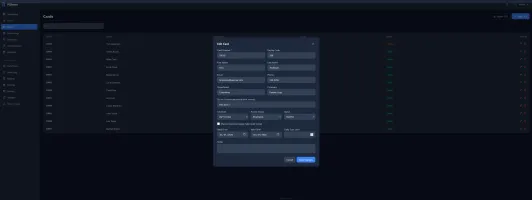Card editing interface