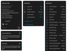 Auto-created Home Assistant device with sensors and controls