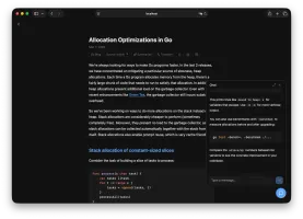 Article chat view (dark mode)