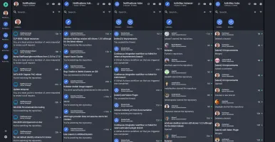 GitHub notifications and activity view