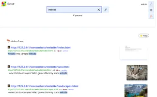 Search results page
