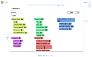 Tagging and filtering interface