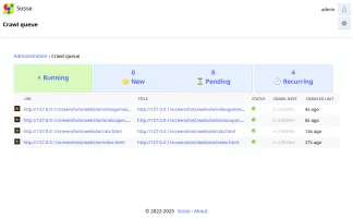 Real-time crawling status queue