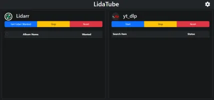 LidaTube web UI in dark mode