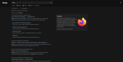 Araa search results page