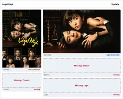 Select images full view with missing, low, and high resolution flags