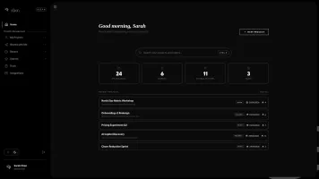 Ideon dashboard with projects and the spatial canvas