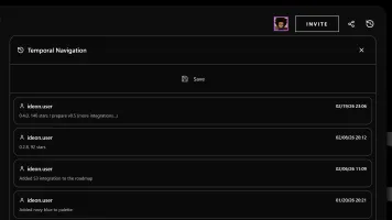 Workspace state history with snapshots