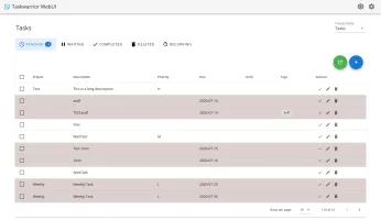 Taskwarrior-webui main task list view