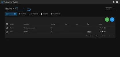 Taskwarrior-webui Kanban board view