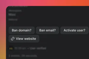 Action buttons feature for triggering webhooks