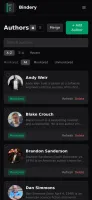 Authors view on mobile (dark theme)