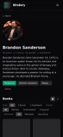Author detail on mobile (dark theme)