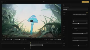 Cliparr editor showing video preview, timeline clip selection, and subtitle controls