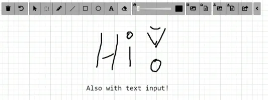 Whiteboard interface showing drawing tools and canvas