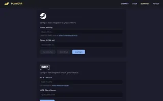 Game details screen with metadata