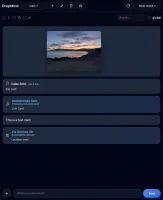 Desktop UI showing the message-style capture inbox