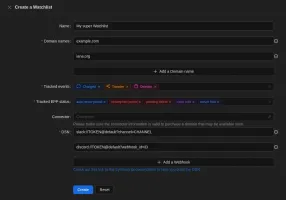 Create watchlist screen