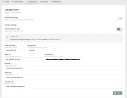 Light mode OAuth2 login screen